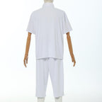 GRACEART Men's Japanese Kimono Underwear 1 Set (Hadajuban Shirt with Collar/Steteko Pants)