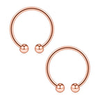 Ruifan 316L Surgical Steel Non-Piercing Fake Faux Clip On Septum Nose Hoop Ring Body Jewelry Piercing Unisex 20 Gauge 5/16"(8mm) 2-6PCS