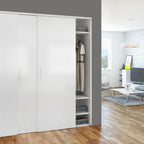 Sliding Closet Door Hardware Kit - 94-inch Double Track for 2 Or 3 Bypass Doors Up to 100lbs - SLID'UP 110 - Grand Goldman