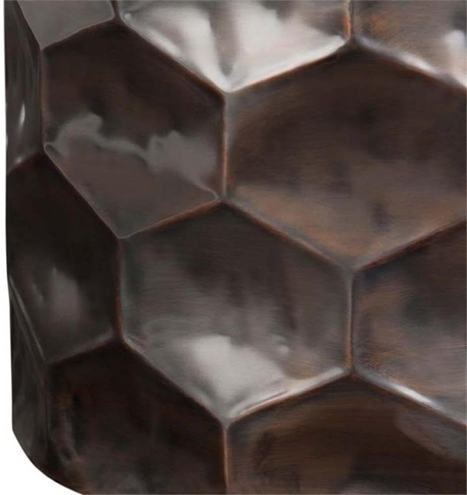 SIMPLIHOME Whitney Industrial 17 inch Wide Metal Storage Accent Side Table in Antique Bronze, Fully Assembled for the Living Room and Bedroom