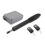 JUJIANG C026 Solar Gate Opener with Batteries & Solar Panel for Dual Swing Gates Up to 1540lb Automatic Gate Opener with Remote Complete Kit Medium Duty Electric Gate Opener Solar Powered 60W Motor