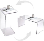 Acrylic Coffee Table for Living Room, 21in Modern Clear Coffee Table, Long End C Table for Bedroom, Dining Room, Kitchen Island, Hallway, Restaurant, Office (21.6 x 11.8 x 11.8 Inch)