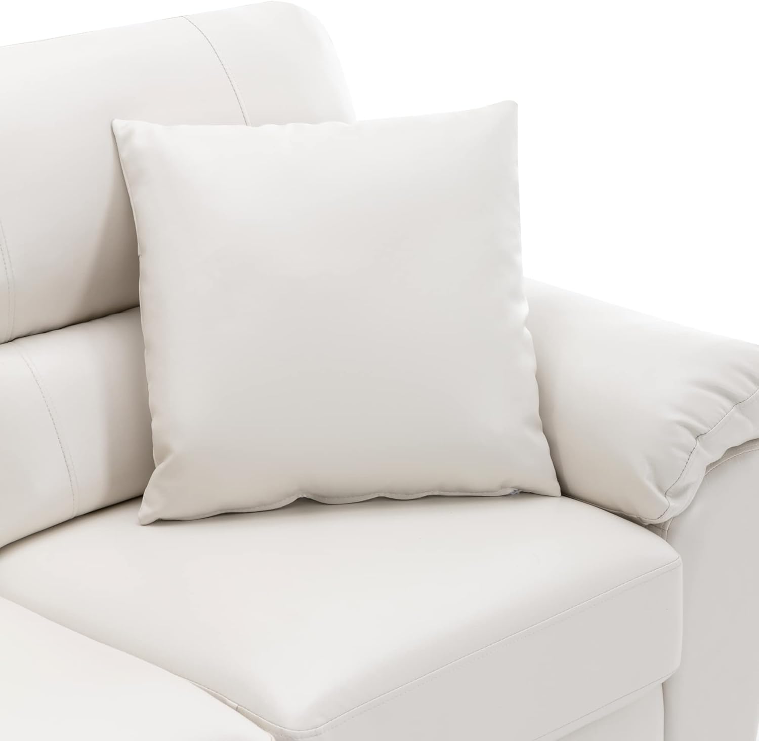 Morden Fort White Leather Love seat and Sofa Set, Modern Luxury and Comfy Furniture Sleeper Couches for Living Room, Apartment, Office, Lounge Room