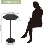 Drink Tables for Small Spaces, Black Pedestal Side Table for Couch, Modern Cocktail Martini Table, Hexagon Small Pedestal Coffee End Table for Living Room Bedroom Patio