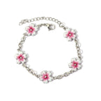Dainty Fruit, Flower Charm Bracelet for Women Friendship Adjustable Link Chain Bracelet