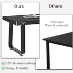 HSH Black Modern Coffee Table, Rustic Wood and Metal Center Table, Farmhouse Simple Living Room Coffee Tables, Industrial Minimalist Wooden Tea Coffee Table for Bedroom Home Office, Black Oak, 39 in