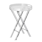 VEVOR Round Iridescent Side Table, Acrylic End Table, Clear Rainbow Acrylic Coffee Table for Drink, Food, Snack Used in Living Room, Bedroom, and Study