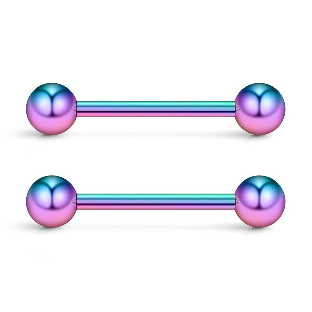 Ruifan 316L Stainless Steel Nipple Shield Barbell Ring Bar Body Piercing 14G