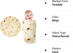 Tortilla-tæppe, baby burritos svøb tæppe, taco tæppe til nyfødt toddler, 285 GSM blødt flannel bærbart tæppe sjove gaver til babyshower dreng pige 0-3 6 9 måneder