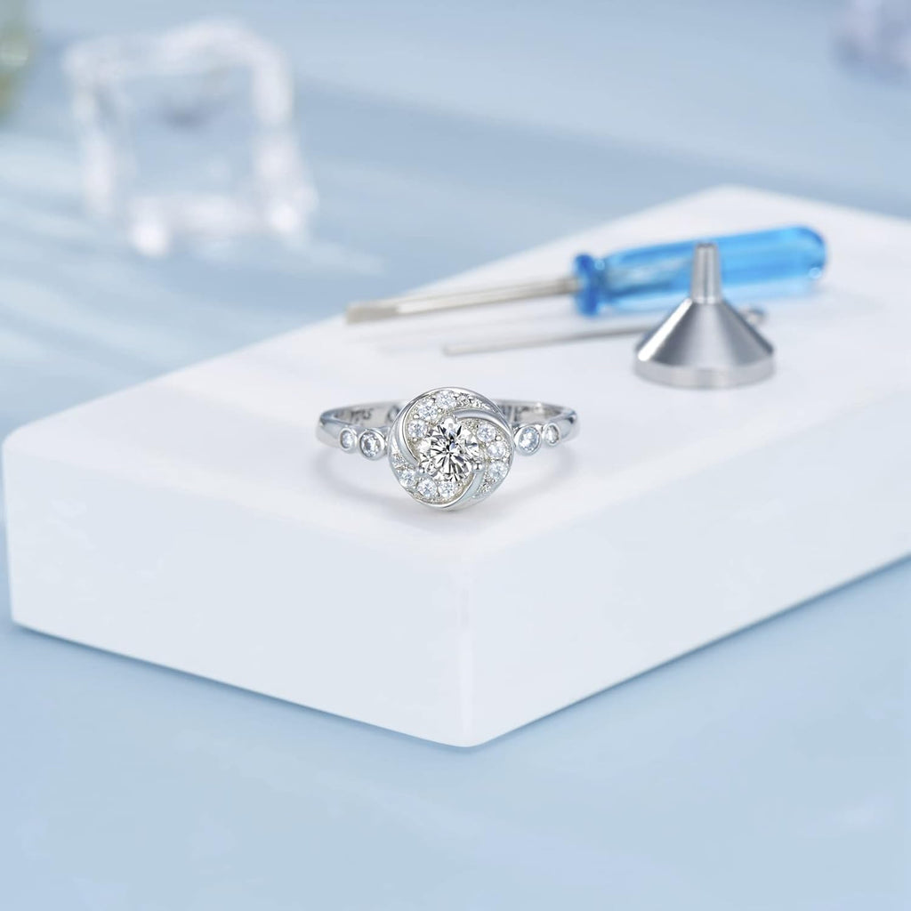 Urn Rings for Cremation Ashes Circle of Life 925 Sterling Silver Always by my side Keepsake Rings Memorial Jewelry for Women