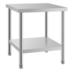 NSF 24x24 Inches Stainless Steel Table for Prep & Work with Caster, Metal Commercial Kitchen Table with Under Shelf and AdjustableTable Foot for Restaurant, Hotel, Home Kitchen, Coffee Station