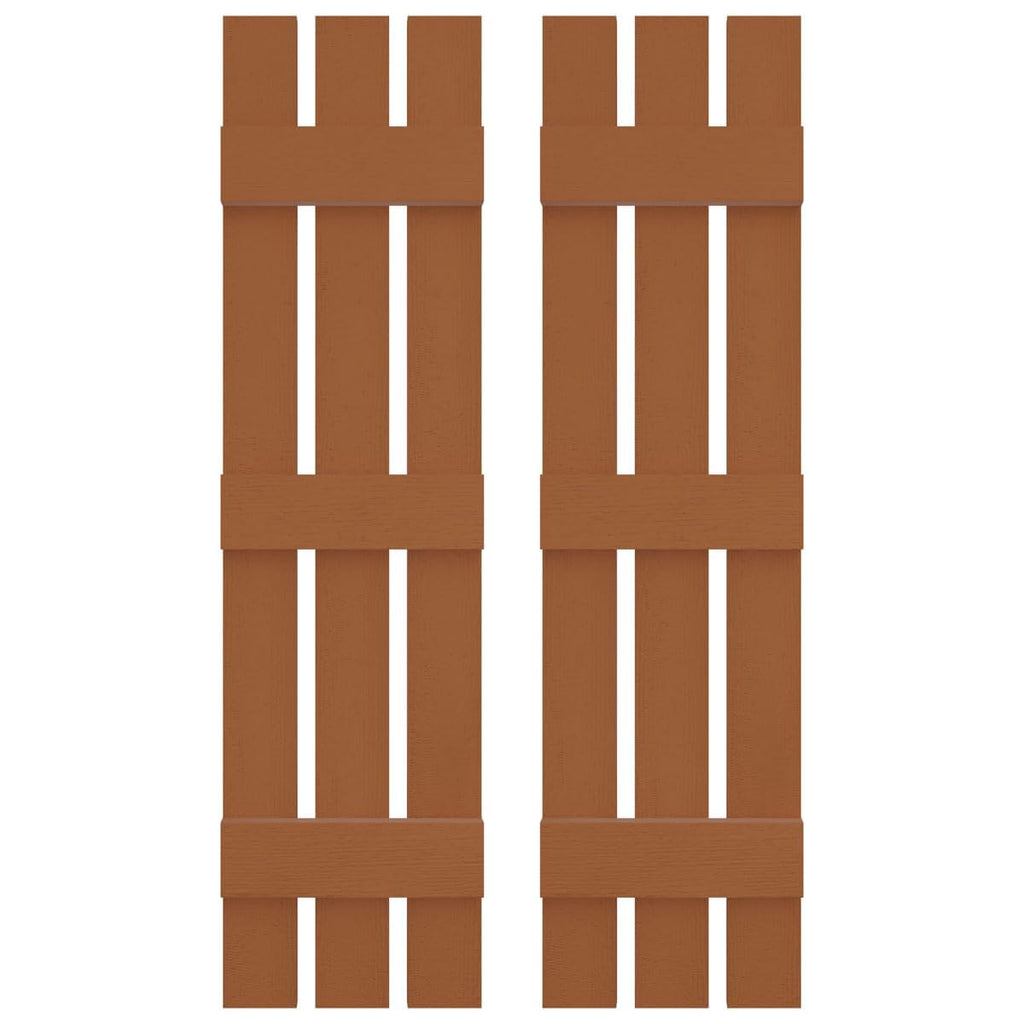 Builders Edge 070120059471 Venezianas de Vinil Padrão Três Espaçadas, Board-n-Batten, Inclui Espigões de Instalação Correspondentes (Por Par), 59 pol. A, Cedro Tratado 471