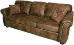 Hawthorne Collections Rolled Arm Transitional Leather Sofa in Brown