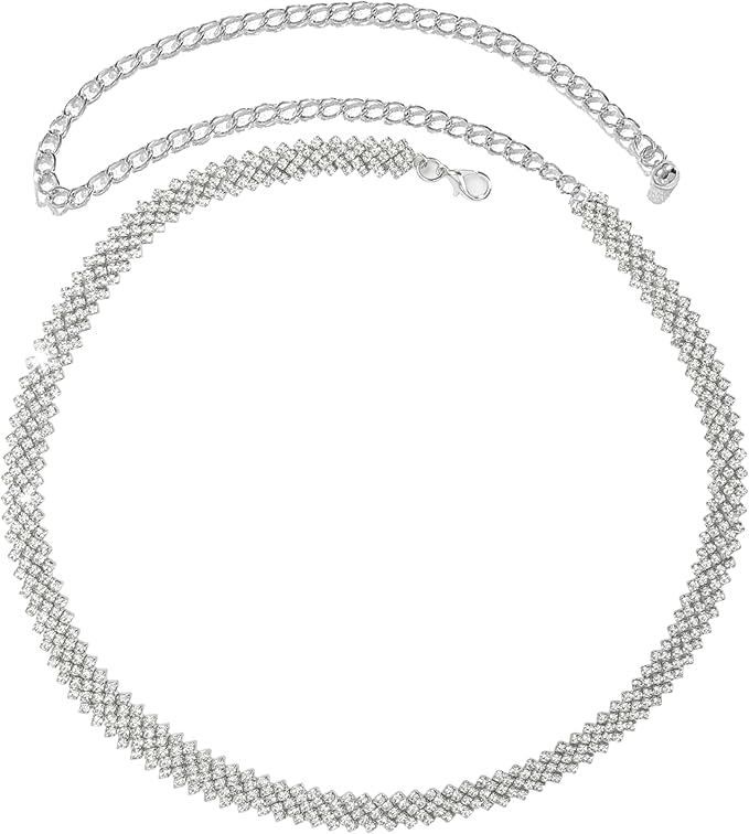 Mealah Rhinestone-Waist-Chain Belts for Women - Western-Cowgirl-Country-Waist-Belts for Wedding-Bridal Dress 27-36''Waist