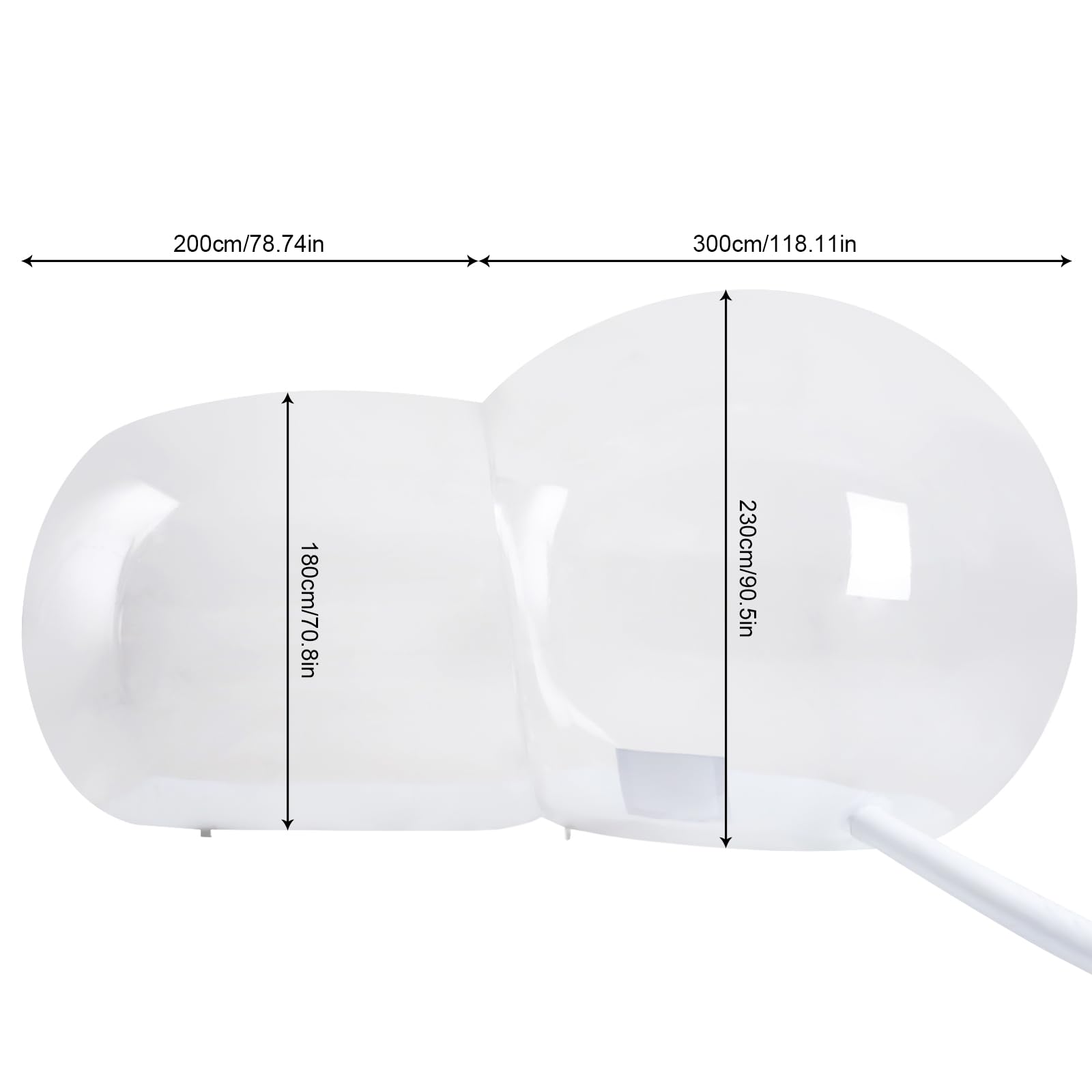 GCIUEMMH aufblasbare Bubble-Hauskuppel für Kinder - klares PVC aufblasbares Bubble-Hauszelt mit Tunnel, Bubble-Ballonhaus mit 300W Luftgebläse, Luftpumpe, aufblasbare Kuppel, Outdoor-Bubble-Zelt für Kinder