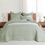 ست لحاف تاوپ دوخت ضربدری لووتکس هوم - لحاف کینگ/کال کینگ + دو روبالشی کینگ - طرح دوخت ضربدری - اندازه لحاف (106x92 اینچ) و اندازه روبالشی (36x20 اینچ) - قابل استفاده دو طرفه - پارچه پنبه‌ای