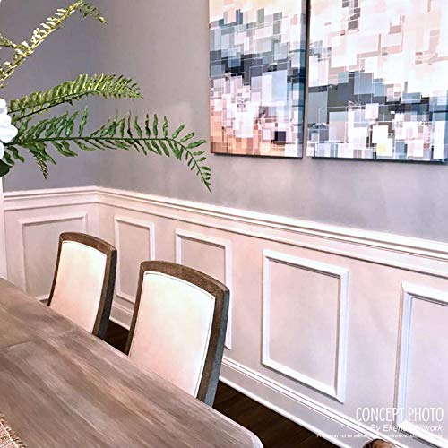 Ekena Millwork PNL24X28AS-01-CASE-2 Ashford Molded Classic Wainscot Wall Panel, 24-in. W x 28-in. H, Factory Primed White, 2 Count