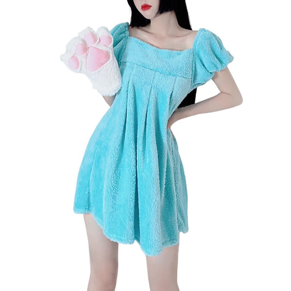 Women's sexy cosplay flannel underwear Japanese anime kawaii cute plush bathrobe pajamas