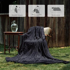 Verwarmd deken elektrisch deken plaid 50''X60'' - verwarmingsdeken met 6 warmtestanden - 2-10 uur automatische uitschakeling, ETL gecertificeerd, wasmachinebestendig (zwart)