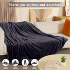 Heated Blanket Electric Blanket Full Size, Super Soft Cozy Upgraded Flannel Heating Blanket with 6 Heating Levels & 1-10 Hours Auto Off, Fast Heating & Overheat Protection, 72" x 84", Dark Gray