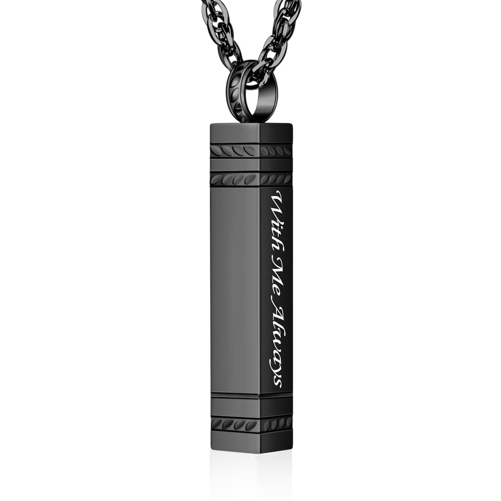 abooxiu Urn Necklace for Ashes Memorial Cremation Jewelry for Ashes Stainless Steel Ashes Jewelry Cube Ashes Necklace Bar Urn Pendant for Women Men