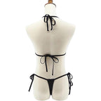 Микро бикини, сексуальные стринги-танга купальник для женщин, милые горячие мини крошечные бикини, приватная пляжная одежда черного цвета