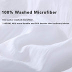 AveLom hvidt dynebetræk Queen (90 x 90 tommer)， 3 stykker (1 dynebetræk + 2 pudebetræk) Stribet lynlåslukning Hjørnebånd Blødt vasket mikrofiberdynebetræk til mænd, kvinder