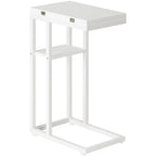 HOOBRO Foldable End Table, C Shaped Side Table with Storage Shelf, Small Snack Table Suitable for Living Room Bedroom Small Spaces, Easy Assembly, Rustic Brown BF29SF01