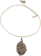 Petoskey Stone Wire Wrap Pendant - Unique Charm - Michigan Artistry