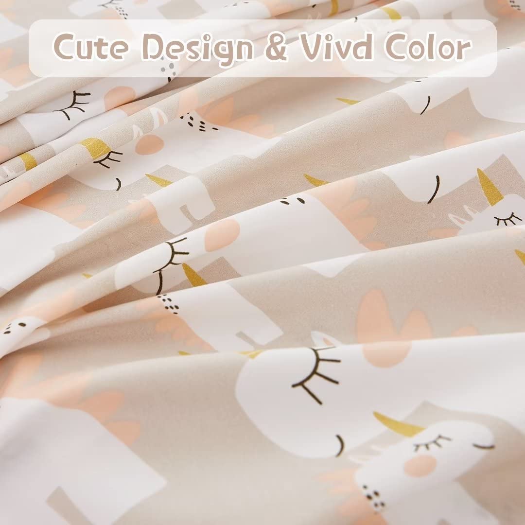 ست ملحفه کودکان یونیکورن صورتی JSD، سایز تویین، ۳ تکه، ملحفه‌های رختخواب میکروفایبر چاپ شده با طرح رنگین کمان برای دختران، جیب عمیق