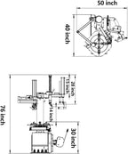 KATOOL 2.0 HP Motor Bead Blaster Tire Changer Machine Wheel Balancer Combo Tire Machine 24 Rim Wheel Tire Changer Wheel Changers