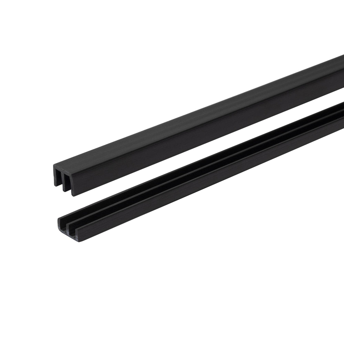 4 Ft. Long Black Plastic Sliding Door Track Set for 1/8" Thick Panels (Pack of 1) by Outwater Plastics