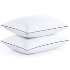 puredown® Goose Feathers and Down White Pillows with 100% Cotton Cover, Bed Sleeping Hotel Collection Pillows Set of 2, Standard Size