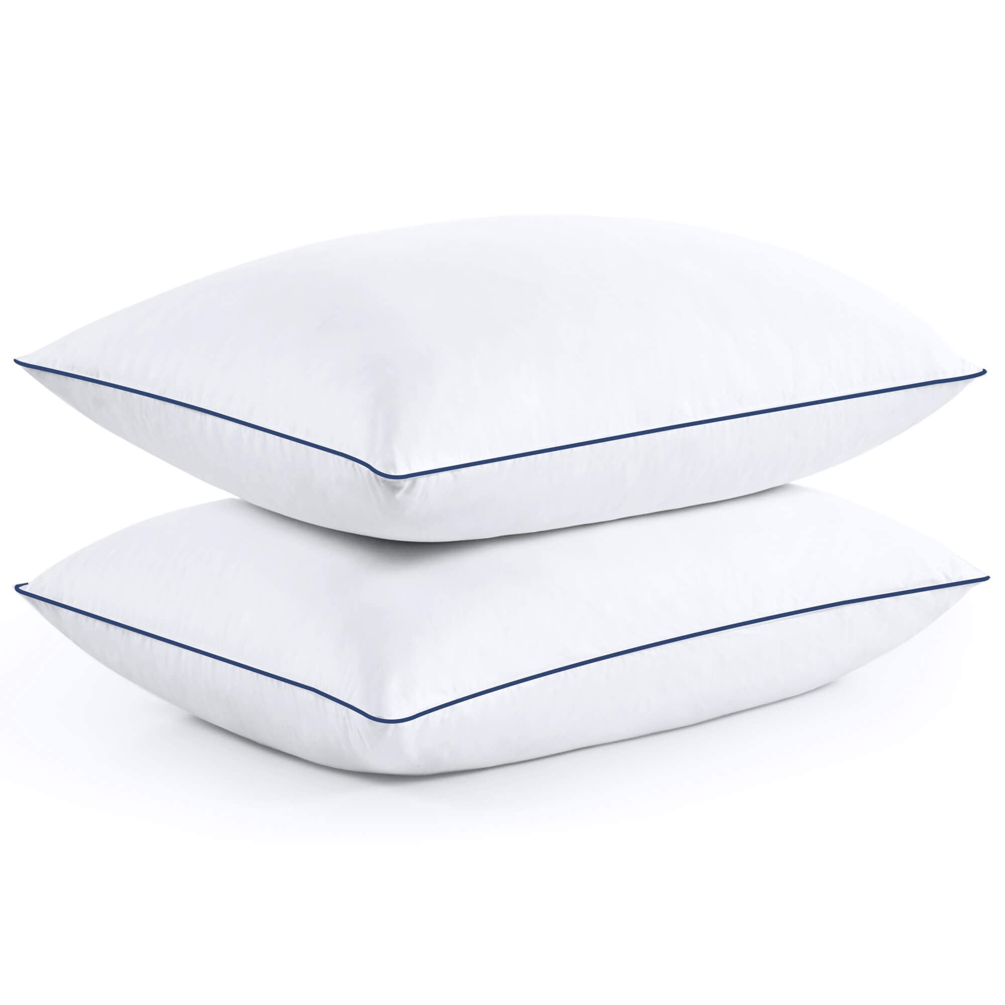 puredown® Goose Feathers and Down White Pillows with 100% Cotton Cover, Bed Sleeping Hotel Collection Pillows Set of 2, Standard Size