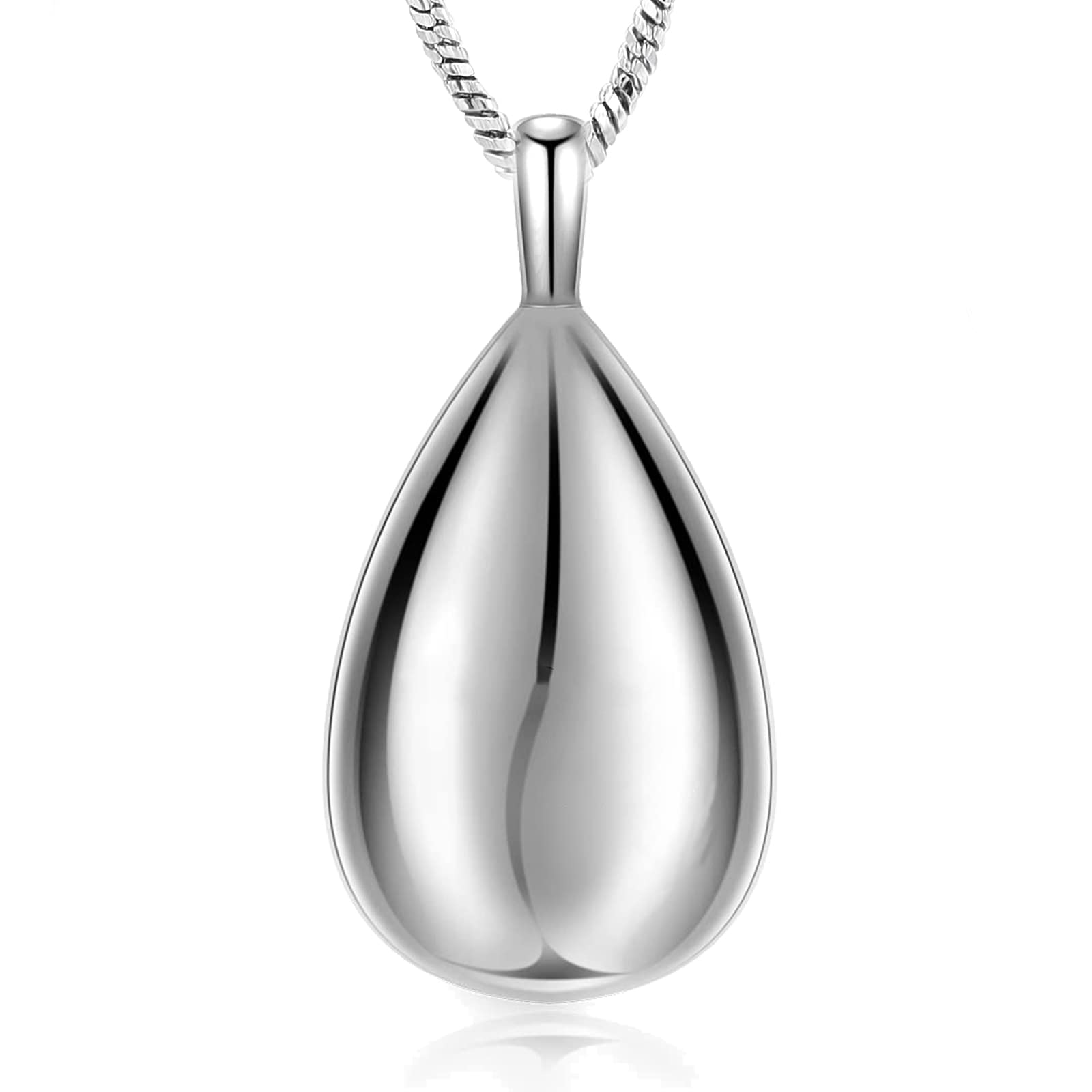 Yinplsmemory Carved Teardrop Keepsake Ashes Necklace Urn Pendant Cremation Memorial Jewelry-Always in my heart