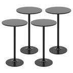 Giantex Two-in-one Bar Table with Detachable Pole, Metal Base, 24" Round Top, 40"/22" Two Convertible Height, Cocktail Table, Coffee Table, Pub Table for Dining Room, Restaurant, Kitchen (1, Black)