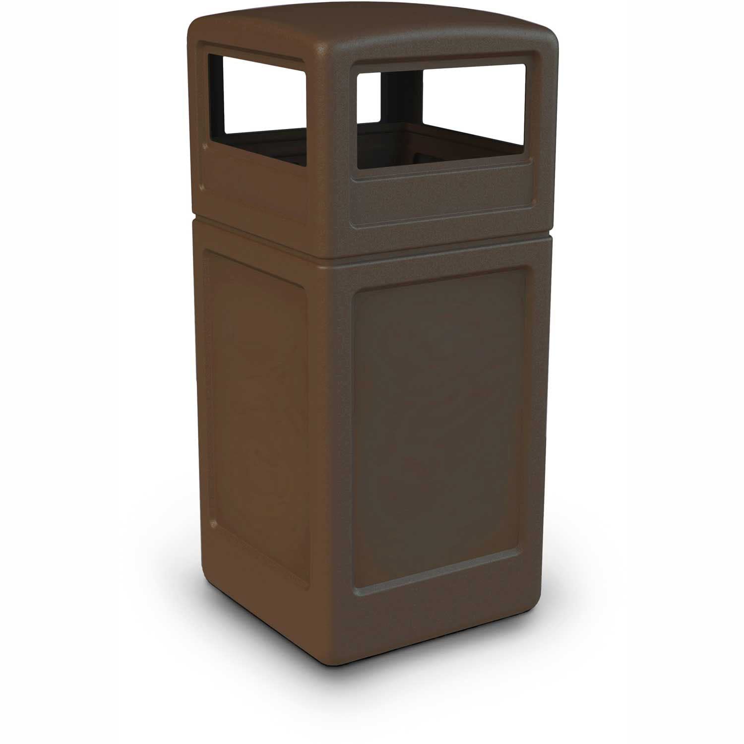 Commercial Zone-73290199 PolyTec 42 Gallon Square Waste Container with Dome Lid Color: Black