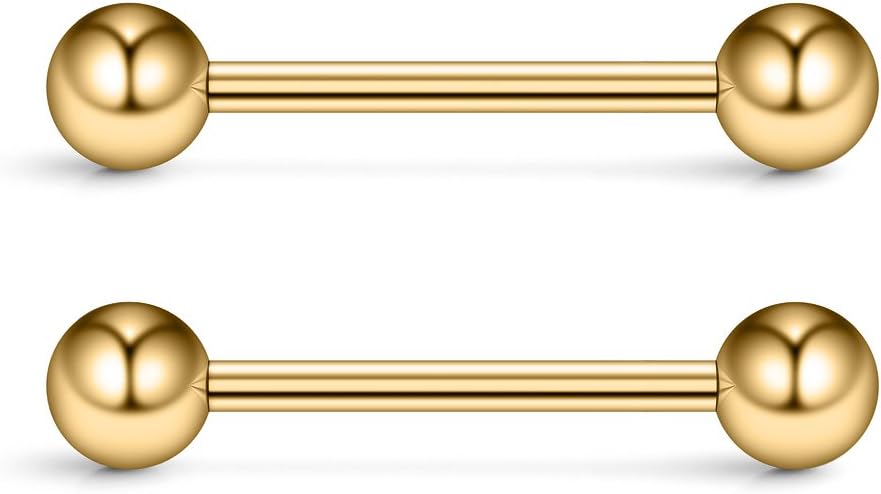 Ruifan 316L Stainless Steel Nipple Shield Barbell Ring Bar Body Piercing 14G