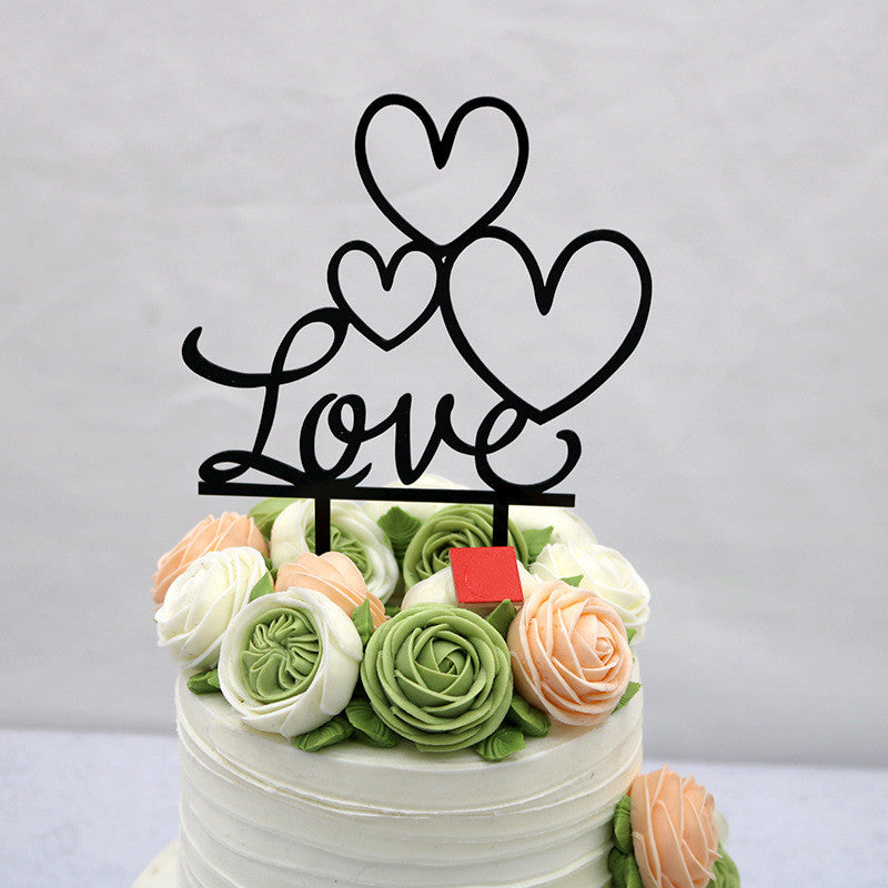 Insert en acrylique pour gâteau de fête de mariage LOVE