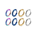 316L Surgical Stainless Steel Huggie Hoop Earrings 6mm 8mm 10mm 11mm 12mm 14mm Hypoallergenic Earrings Hoop Cartilage Helix Lobes Hinged Sleeper Earrings For Men Women