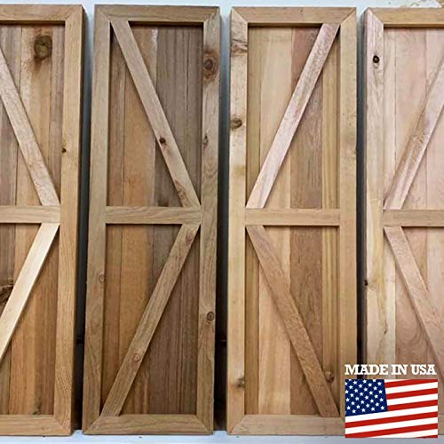 Ekena Millwork RBJ06S11X050RWR TimberCraft Zwei 5 3/8" Bretter Verbundene Board-n-Batten, Rustikale Holzläden (pro Paar), 10 3/4"B x 50"H, Grob gesägte Western Red Cedar