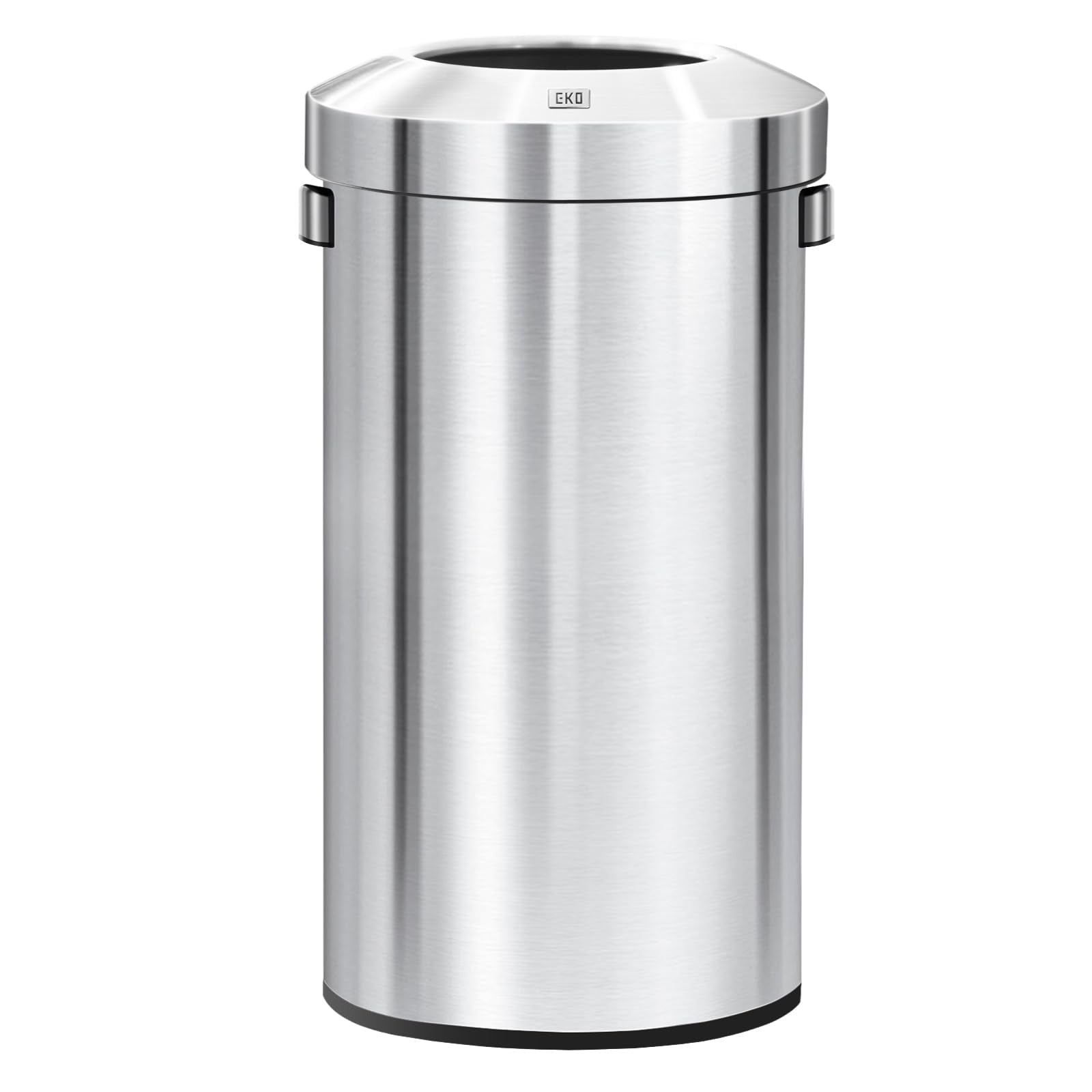 EKO Urban 24 Gallon Round Stainless Steel Open Top Waste Bin, Tall Commercial Trash Can for Indoor/Outdoor, Extra Large Metal Garbage Bin for Office, Restaurant, Restroom, 90L
