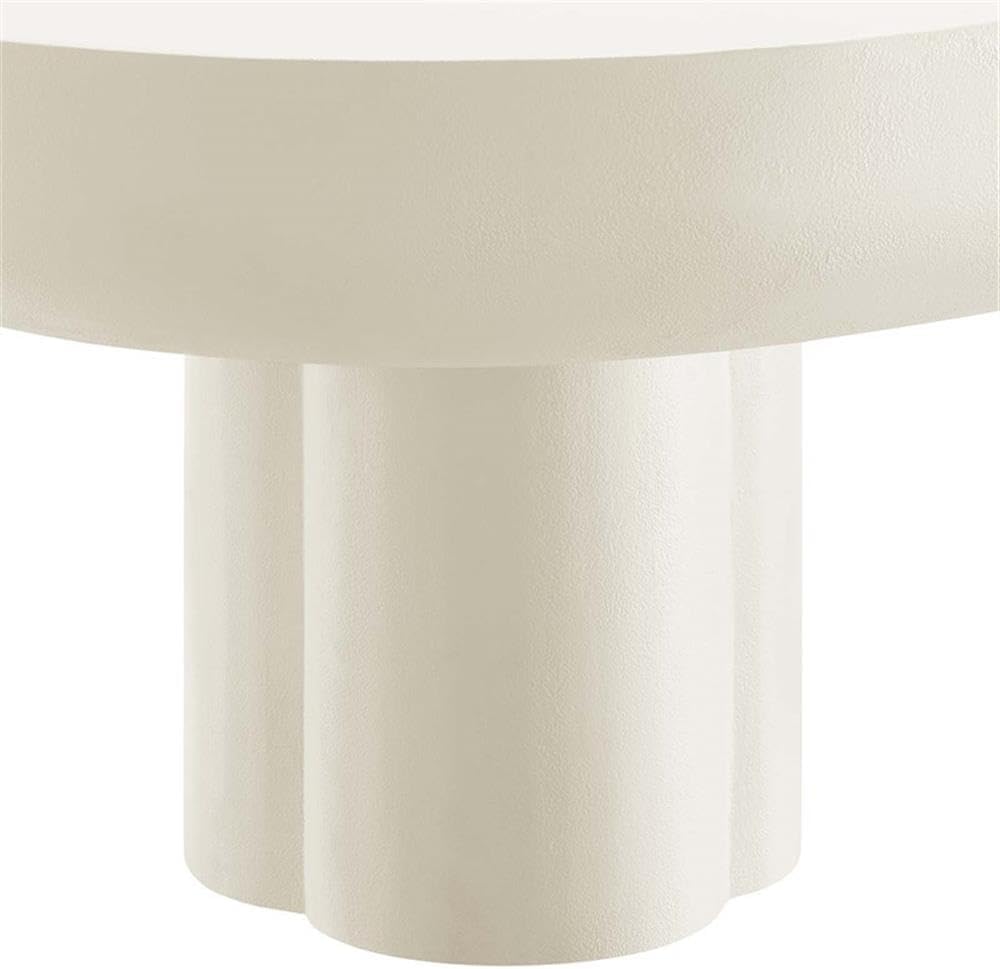 Modway EEI-6763-WHI Caspian Oval Concrete Coffee Table, White