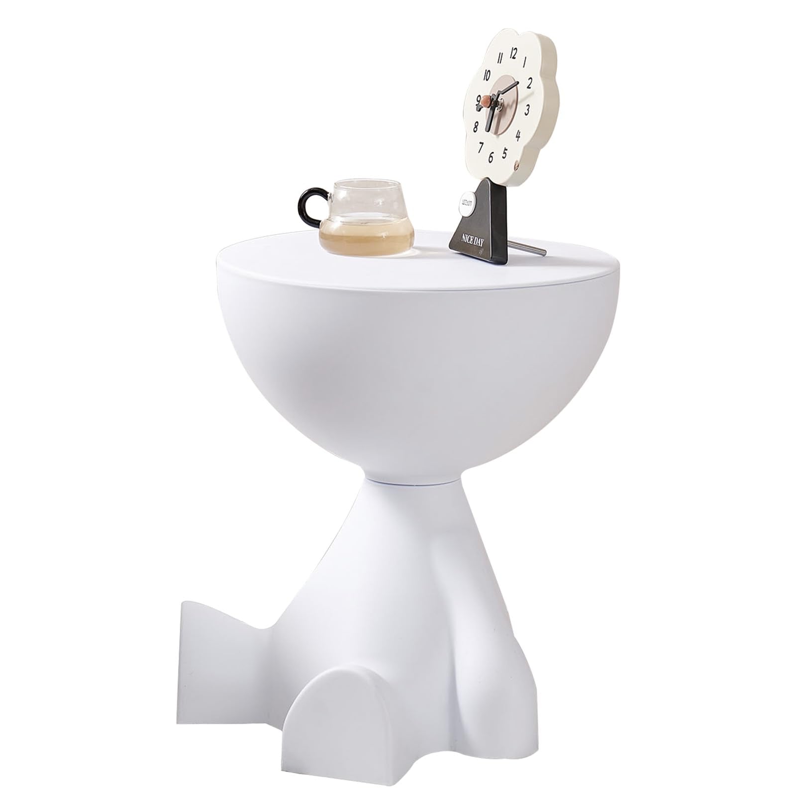 Mini Side Table, Circle Coffee Table, Nightstand, Mini End Tables Accent Living Room Bedroom Balcony Office, Bedside Home Decor for Living Room, Bedroom, Small Spaces, Easy Assembly (Black)