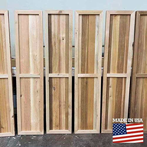 Ekena Millwork RBJ06S16X048RWR TimberCraft Three 5 3/8" Boards Joined Board-n-Batten, Rustic Wood Shutters (Per Pair), 16 1/8"W x 48"H, Rough Sawn Western Red Cedar