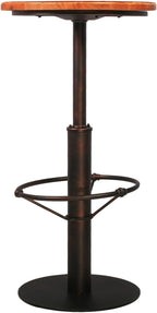 Topower Industrial Pub Table 19.7" Round Solid Pine Wood Top 42.2" Height Bar Table with Metal Base, Tall Pub Table for Kitchen, Dining Room, Coffee Shop, Copper