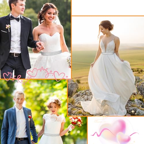 Aster Bridal Rhinestone Belt for Women, Handcrafted Sparkly Rhinestone Belt for Formal Dress, Wedding Dress Belt Glitter Ribbon Belt for Jeans Dress(Black)