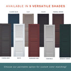 Duralok Vinyl Exterior Shutters | One Pair | Joined Board and Batten Five Vertical Boards Window Shutters | 17.5" x 64" | Primed/Paintable | Simple Installation + Hardware Included | Made in The US