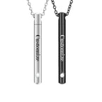 XIUDA Urn Necklace for Ashes Stainless Steel Cremation Necklace with Crystal Memorial Pendant Necklace