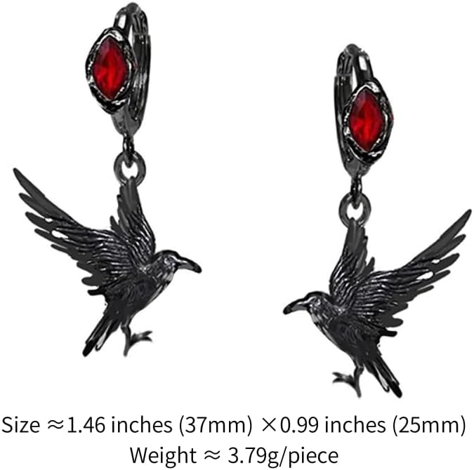 Hip-hop style gothic crow earrings red pendant earrings personalized animal jewelry fashion ladies jewelry M3499